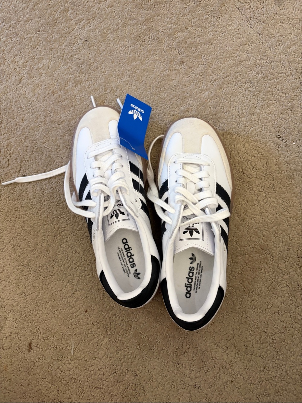 adidas White and Black Retro Trainer Sneakers